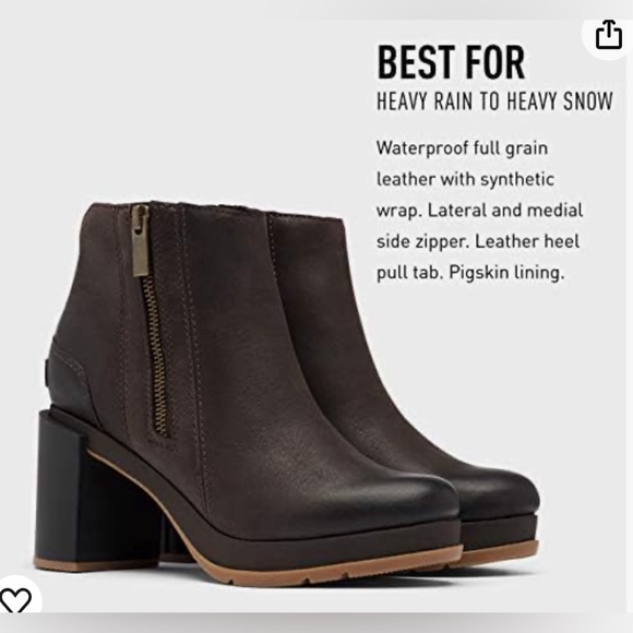 Sz11 Sorel Women's Blake Bootie - Rain - Waterproof - Picture 2 of 7